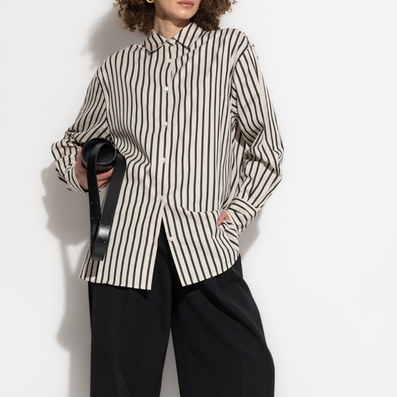 Anine Bing Plaza Stripe Shirt in Medium - Picture 1 of 8